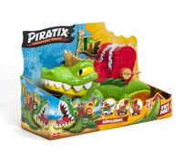 PIRATIX King Croc - Crocodile articulé pour capturer Piratix avec Un Coffre pour Ranger Les trésors. Contient 1 Crocodile, 1 trésor Exclusif, 2 trésors dorés supplémentaires, 1 Piratix Exclusif et 1