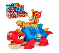 PIRATIX King Turtle - Tortue articulée pour capturer Piratix avec un coffre de rangement pour trésors, contient 1 crocodile, 1 trésor exclusif, 2 trésors dorés supplémentaires, 1 Piratix exclusif et 1