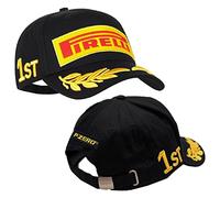 Pirelli Casquette Unisexe pour Adulte, Champion 1re Place, avec Sangle réglable à l'arrière, Noir, Taille Unique