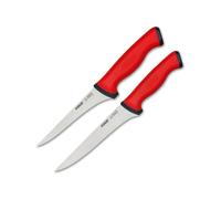 Pirge Duo Couteau à désosser Set de couteaux professionnels 2 Lots - Manche antidérapant - Set de couteaux à désosser 12,5 cm et 16,5 cm - Couteau de boucherie