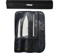 PİRGE Gastro Set de couteaux professionnels avec sac 4 pièces - manche avec insert de couleur - Set de couteaux de chef professionnel - Set de couteaux de cuisine professionnels en acier inoxydable -