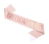 Piriuuo Écharpe de reine d'anniversaire or rose, écharpe « Happy Birthday » à paillettes pour femme avec feuille d'or « Birthday Queen » pour filles et femmes