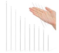 Piriuuo Lot de 10 aiguilles à coudre longues à gros chas - 10 tailles - Aiguille de rembourrage professionnelle facile à enfiler pour la maison - Tapisserie en cuir - Broderie - Tapis de bricolage