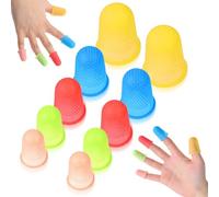 Piriuuo Lot de 10 dés à coudre en caoutchouc - 5 tailles - Pour protéger le bout des doigts - Réutilisables - En silicone - Pour compter l'argent, l'écriture, le tri