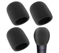 Piriuuo Lot de 3 microphones anti-pop - En mousse élastique - Noir - Épais - Protection contre le vent - Lavables - Pour microphones à main - Mousse universelle pour microphones en forme de O et de U
