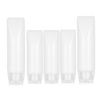 Piriuuo Lot de 5 tubes vides rechargeables - 20 ml - 30 ml - Tubes de dentifrice rechargeables transparents - Petits récipients de voyage - Tubes anti-fuite pour gel douche et crème pour les mains