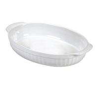 Guardini, Plat de cuisson ovale 36x24 cm, Céramique, Convient aux fours traditionnels et micro-ondes, Blanc, Ligne Ceramica