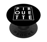 Pirouette Ballet Danser Typographie Art PopSockets PopGrip Adhésif