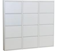 Pisa Armoire à chaussures avec 12 casiers/portes en métal blanc. Livrée entièrement montée.