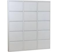 Pisa Armoire à chaussures avec 15 casiers/portes en métal blanc. Livrée entièrement montée.