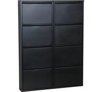 Pisa Armoire à chaussures avec 8 casiers/portes en métal blanc. Livrée entièrement montée.