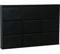 Pisa Armoire à chaussures avec 9 casiers/portes en métal noir. Livrée entièrement montée.
