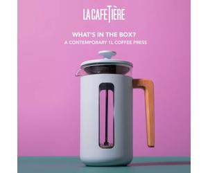 PISA Cafetière à piston 8 Tasses La Cafetière KitchenCraft Bleu Ciel