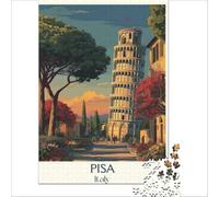 Pisa Leaning Tower Puzzle 1000 pièces | puzzle comme cadeau de fête des pères un super cadeau pour papa pour une pause relaxante pendant son temps libre50x75cm