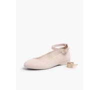 Ballerines Pour Fille Et Femme Avec Rubans En Satin Et Bride Beige 36
