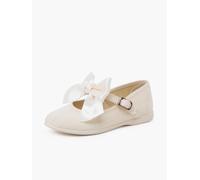 Chaussures babies cérémonie toile nœud satin ivoire 21