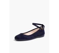 Ballerines pour fille et femme avec rubans en satin et bride bleu marine 36