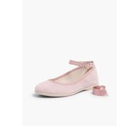 Ballerines pour fille et femme avec rubans en satin et bride rose claire 31