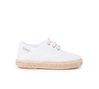 Pisamonas Baskets en Toile Lacets Semelle Espadrille Taille 28 Couleur Blanc