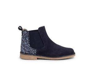 Pisamonas Botines niña Serraje Con talonera Glitter Talla 37 en Color Azul Marino
