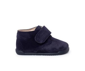 Pisamonas Bottines Barefoot Suède Fermeture Scratch Taille 24 Couleur Bleu Marine