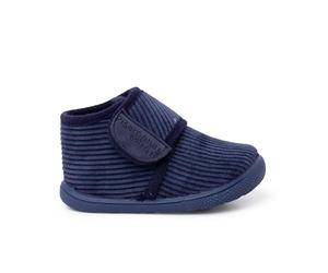 Pisamonas Chaussons Barefoot Velours Côtelé Fermeture À Scratch Taille 25 Couleur Bleu Marine