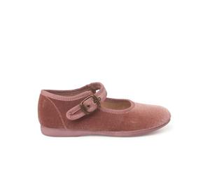 Pisamonas Chaussures Babies Fille en Velours Fermeture À Boucle Taille 23 Couleur Rose Pâle