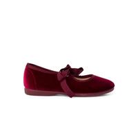 Pisamonas Chaussures Babies Velours avec Nœud Gros-Grain Filles Taille 21 Couleur Bordeaux