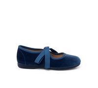 Pisamonas Chaussures Babies Velours avec Nœud Gros-Grain Filles Taille 22 Couleur Bleu De France