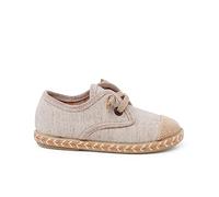 Pisamonas Derbies pour Enfants avec Embout De Jute Et Lacets Élastiques Taille 35 Couleur Pierre