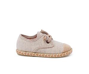 Pisamonas Derbies pour Enfants avec Embout De Jute Et Lacets Élastiques Taille 35 Couleur Pierre