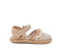 Pisamonas Espadrilles Lin Dentelles Lanière Adhérente Taille 26 Couleur Naturel