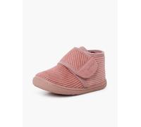 Chaussons barefoot velours côtelé fermeture à scratch rose 26