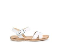 Pisamonas Sandale Fille Croisée Cuir Lisse Taille 26 Couleur Blanc