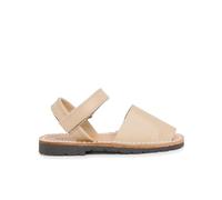 Pisamonas Sandales Avarcas Cuir Nappa Et À Scratch pour Enfant Taille 26 Couleur Sable