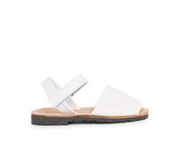 Pisamonas Sandales Avarcas Cuir Nappa Et À Scratch pour Enfant Taille 29 Couleur Blanc