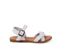 Pisamonas Sandales Double Bande Entrelacée Filles Taille 27 Couleur Blanc