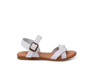 Pisamonas Sandales Double Bande Entrelacée Filles Taille 33 Couleur Blanc