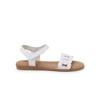 Pisamonas Sandales en Cuir Maillons Bride À Scratch Taille 37 Couleur Blanc
