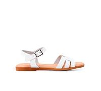 Pisamonas Sandales Pelle Romaine en Cuir pour Femme Et Fille Taille 36 Couleur Blanc