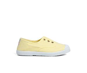 Pisamonas Zapatillas Lona Punta goma Sin Cordones Talla 38 en Color Amarillo limón