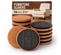 PISAO Lot de 16 Patins en Feutre pour sols en Bois Dur 7,6 x 1,3 cm - Design Unique Anti-Rayures - Patins en Feutre épais pour Surfaces dures - Déplacez Facilement de Grands Meubles