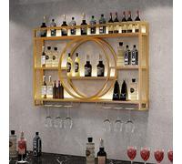 Pisc à vin Mural avec Porte-greffe léger et Verre étagère de Bar en Fer élégant pour Bouteilles d'alcool étagères flottantes pour Le Stockage de vin Mural décor de Cuisine Moderne décor 120 *