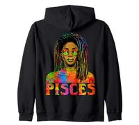Pisces Queen Loc'd Black Woman African Zodiac Birthday Women Sweat à Capuche