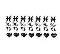 Pisces Zodiac Star Sign Collections (Pisces Zodiac Stickers Black)