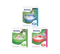 Bestway Piscine pataugeoire 51026 Gonflable ronde 3 boudins 152 x 30 cm, 3 couleurs assorties