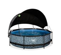 Piscine Ø300x76cm Avec Voile D'ombrage Et Pompe Filtrante Gris TU