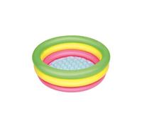 Bestway Piscine gonflable 51128 Pataugeoire ronde arc-en-ciel 3 boudins 70 x 24 cm