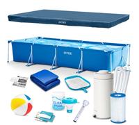 Piscine à armature rectangulaire - Intex - 450x220x84 cm - Capacité 7127 litres - PVC 3 couches - Renforcement nylon