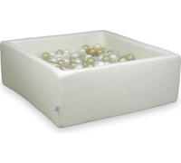 Piscine à balles 110x110x40 Boucle Blanc - Avec 600 balles / transparent, blanc, nacré, or clair